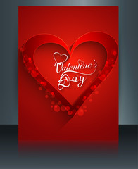 Beautiful brochure card for valentine's day template colorful ve