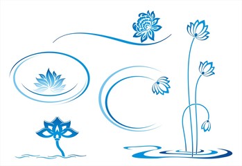 water lily , Buddha , Eco friendly business logo