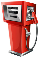 A red petrol pump