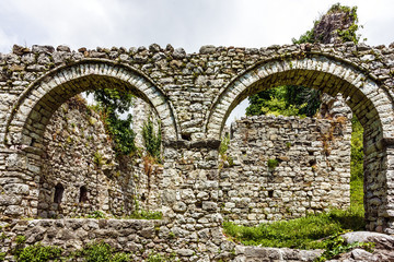 Ruins of ancient house in old fortress of town Bar, Montenegro