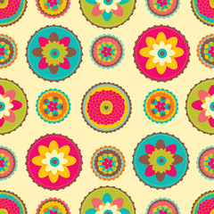 Decorative seamless pattern with bright colors in the vector.