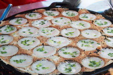 Coconut milk mix sugar and flour. - Kind of Thai sweetmeat