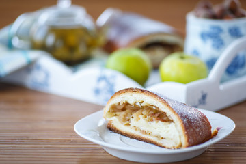 sweet strudel with apples