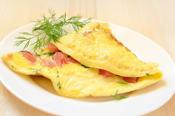 Omelet with tomatoes and herbs