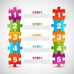 One two three four five - vector progress icons for three steps
