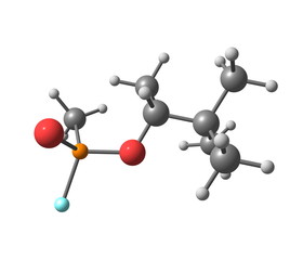 Molecular structure of soman on white