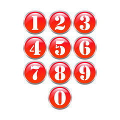 set of buttons with number