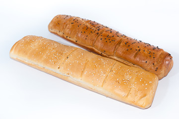 bun for sandwich on an isolated white background