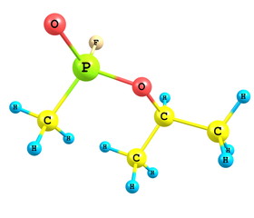 Molecular structure of sarin on white
