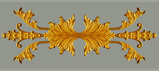 Ornament of gold plated vintage floral ,victorian Style
