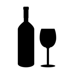 Bottle of wine and glass icon