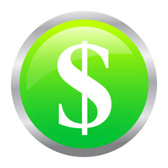 us dollar green circle glossy web icon