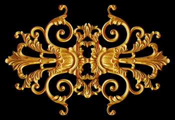 Ornament elements, vintage gold floral designs