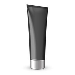 Tube Of Cream Or Gel Grayscale Black Clean With Gray Chrome Lid