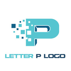 Letter pixel p logo