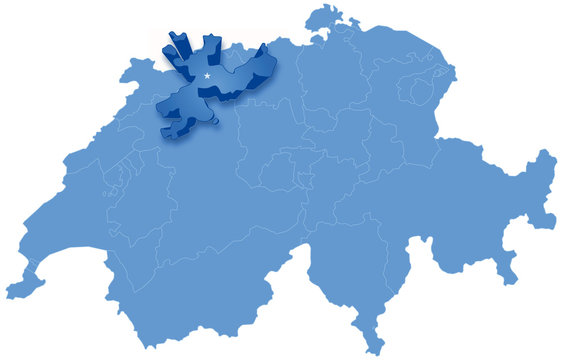 Map of Switzerland where Solothurn is pulled out