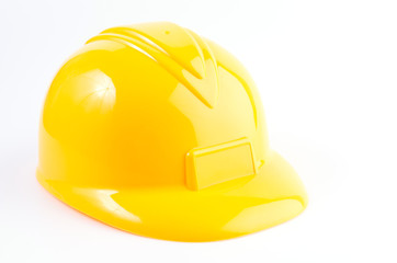 Yellow hard hat isolated on white background