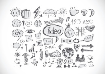 hand doodle Business icon idea
