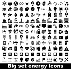 Energy and resource icon set