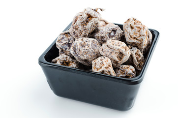 salted plum isolated white background