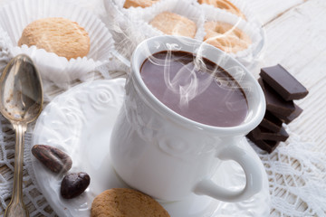 Hot chocolate with cookie