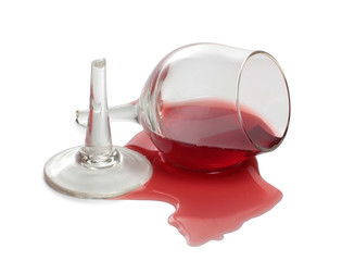 Spilled red alcohol
