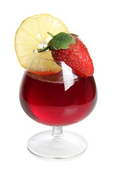 Strawberries and lemon cocktail