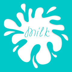 Big milk white blot with splash.