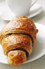 coffee and chocolate croissant