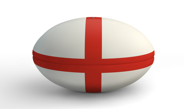 England Rugby Ball On White