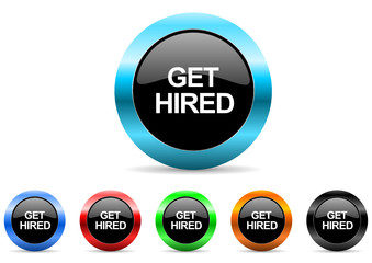 get hired icon vector set
