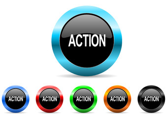 action icon vector set