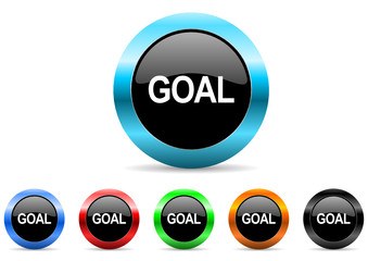 goal icon vector set