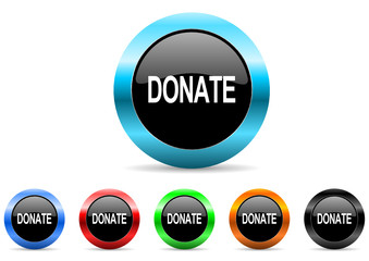 donate icon vector set