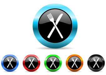 restaurant icon vector set