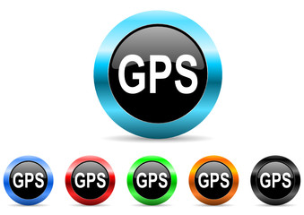 gps icon vector set