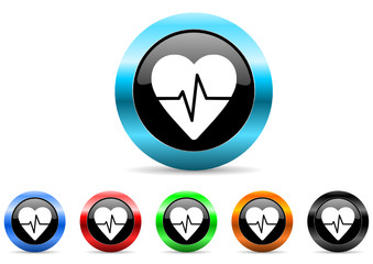 pulse icon vector set