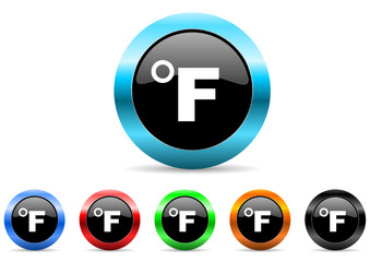 fahrenheit icon vector set