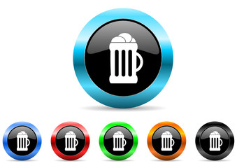 beer icon vector set