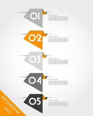 five orange irregular stickers