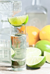 tequila and citrus fruits