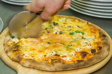 pizza at the restaurant