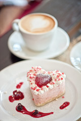 heart-shaped valentine cake