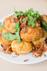 whole eggs boiled fried