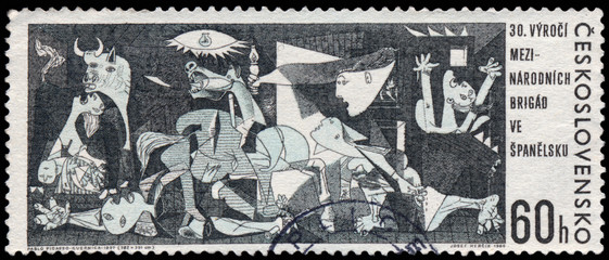 CZECHOSLOVAKIA - CIRCA 1966: A postage stamp printed in the Czec - obrazy, fototapety, plakaty