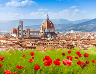 Florence, Duomo en Giotto& 39 s Campanile.