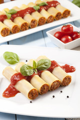 cannelloni on plate