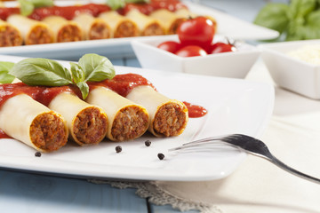 cannelloni on plate