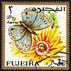 Postage stamp showing a butterfly