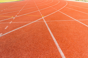 Fototapeta premium Arena sport lanes of running track.